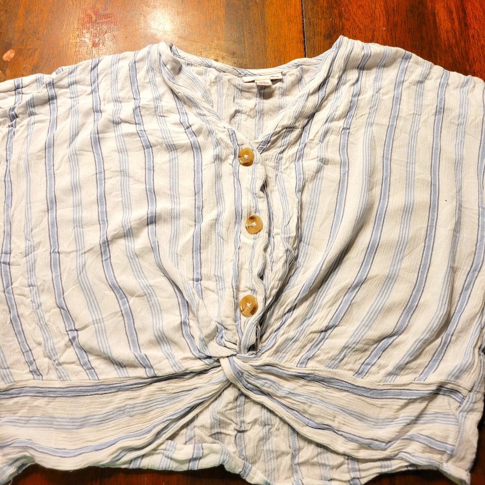 Striped Cropped Blouse